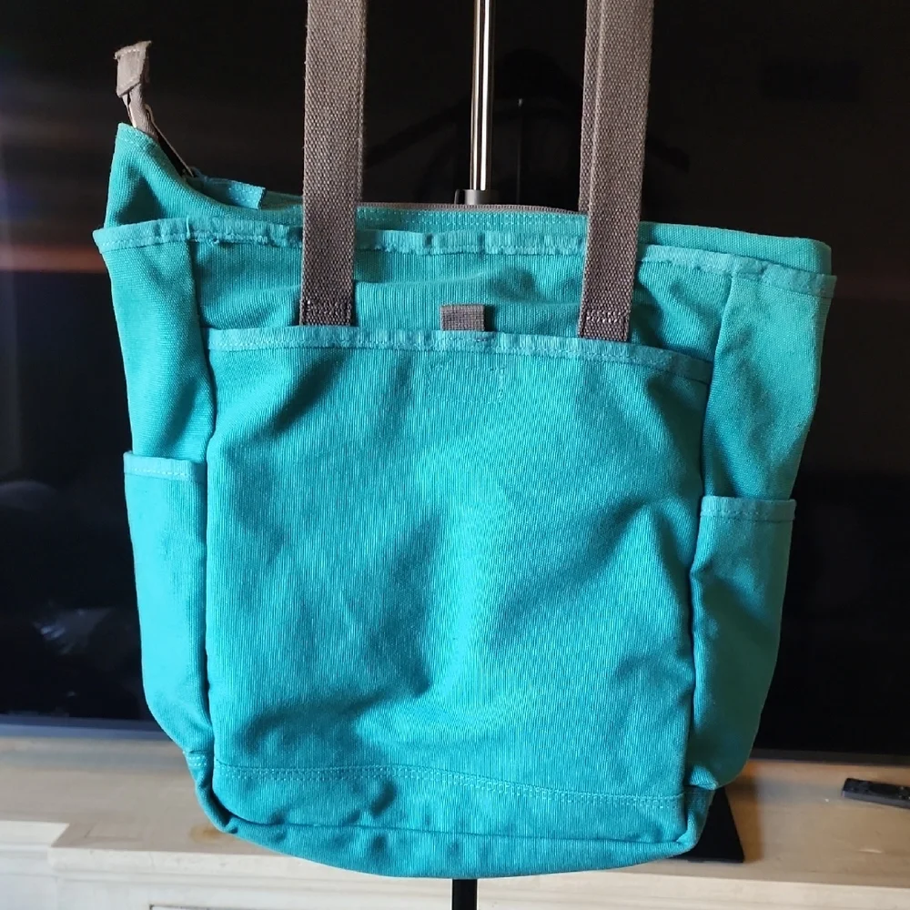 Duluth Trading Co Teal Canvas Tote Bag Work Travel - Picture 6 of 12